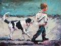 A boy and his dog 12x16 Sold