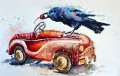 Toy cars need hood Ornaments too. watercolor